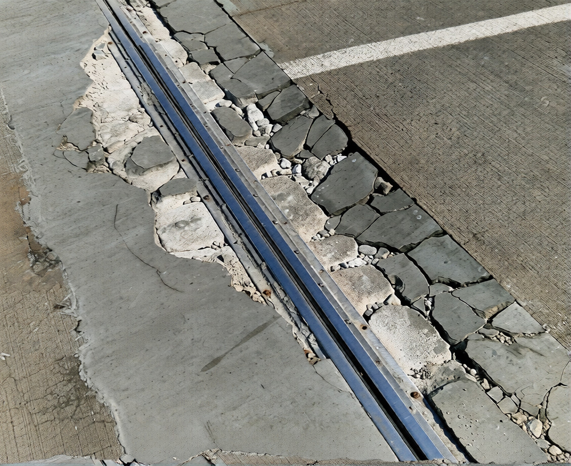 Bridge expansion joint installed in a roadway